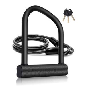 UXS 02AS Asymmetic U Shape Bike Lock with Full Silicon Coating